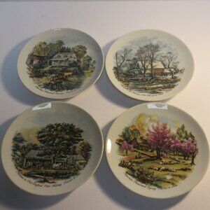 Vintage Set of 4 American Homestead 6-1/4” Four Season Plates